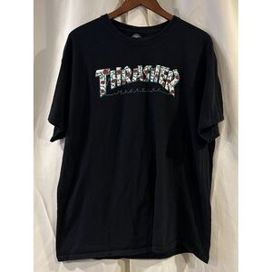 Thrasher Magazine Roses & Thorns T-Shirt‎ Mens Short Sleeve Graphic Black